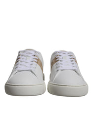 White Brown Greca Print Tpu Low Top Men Sneakers Shoes