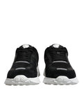 Men's Black Canvas Quad Fabric Medusa Low Top Sneaker Shoes And White Pu Pl Co