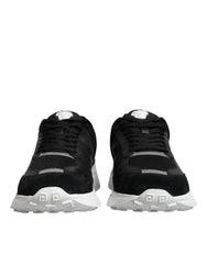 Men's Black Canvas Quad Fabric Medusa Low Top Sneaker Shoes And White Pu Pl Co