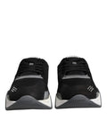 Men's Black Leather Neoprene Chunky Low Top Sneakers Squalo Shoes Co Vl