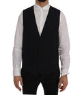 Men's Black Staff Wool Striped Vest Clothing