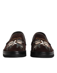 Men's Brown Suede Dg Family Slip On Flats Shoes Cotton