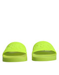 Women's Green Rubber Slides Sandals Beachwear Shoes