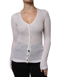 Women's Silk Knit Cardigan White