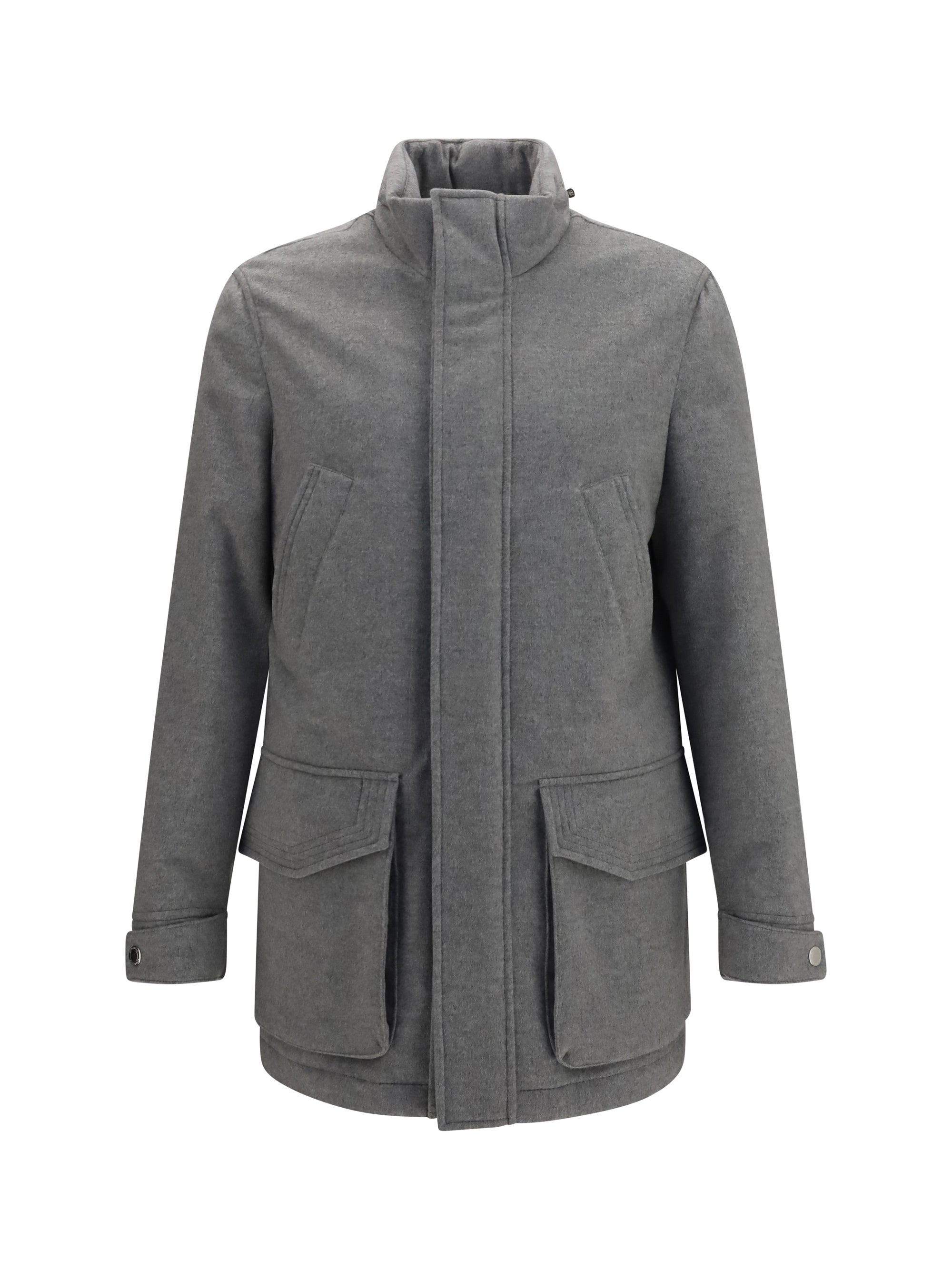 Brunello Cucinelli Cashmere Jacket — Gray