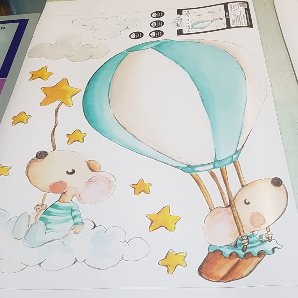 VINILO INFANTIL | GLOBO A LAS ESTRELLAS MENTA