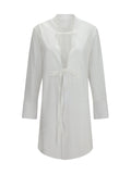 Maison Margiela Raw-Edge Cotton Dress — White