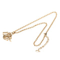 Gold Plated Dior Logo Pendant Necklace