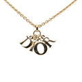 Gold Plated Dior Logo Pendant Necklace