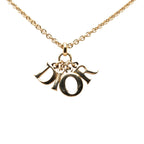 Gold Plated Dior Logo Pendant Necklace