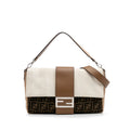 Large Zucca and Pequin Canvas Convertible Baguette Satchel