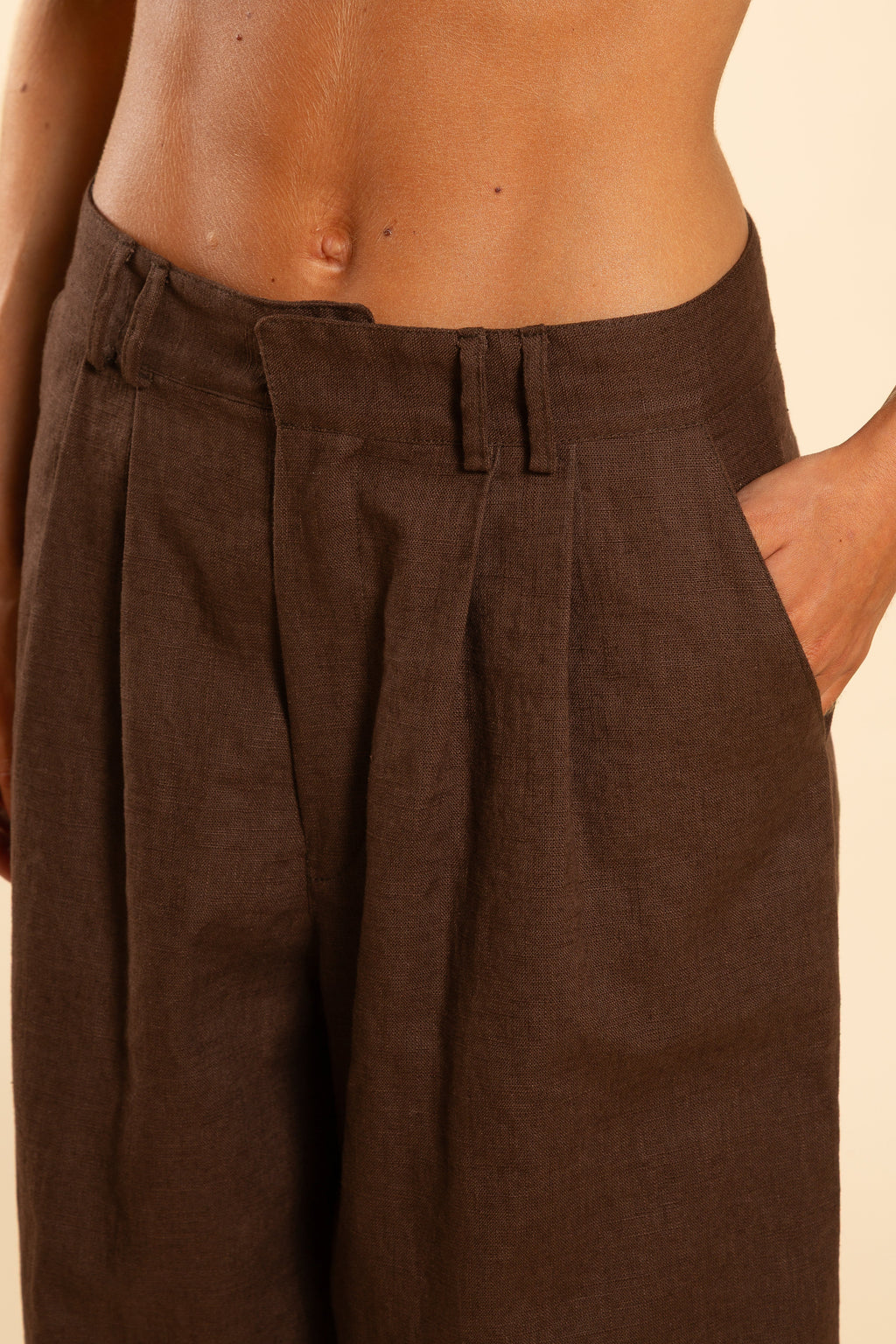 PANTALON LARGO | MARRON
