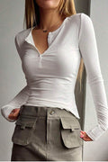Buttons Long Sleeves Slim Fit Bottoming Henry Shirt