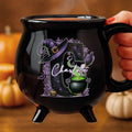 Personalizada Magic Pot y Bruja Sombrero Glitter Inicial Negro Caldero Taza de café de cerámica con nombre Trick or Treat Halloween Party Regalo para Mujeres Niños