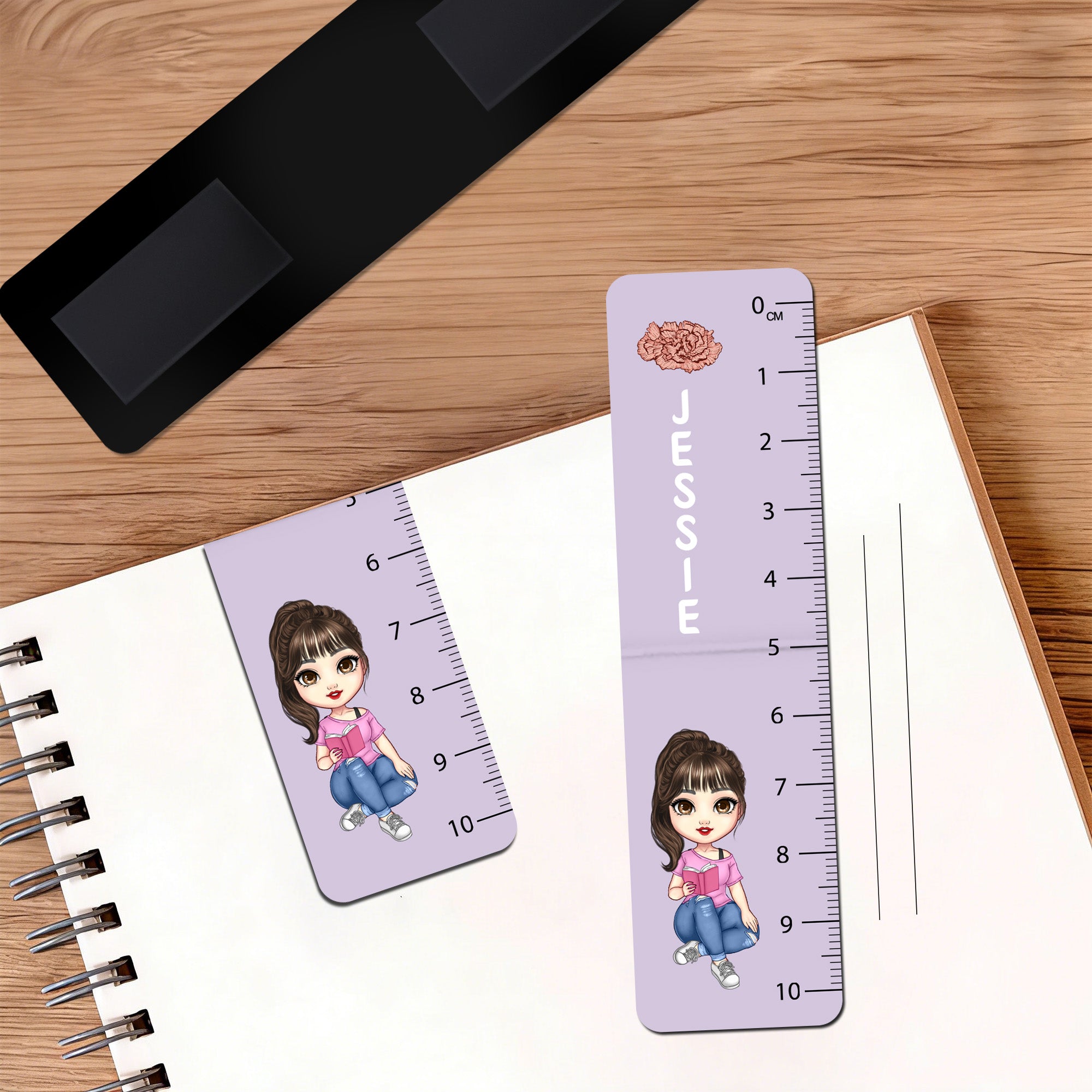 Personalizado Multicolor Nacimiento Flor Caricatura Personaje Magnético Marcapáginas Clip con Nombre y Escala Lectura Vuelta al Cole Regalo para Lector Amante de los Libros