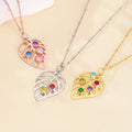 Personalizado 1-5 Birthstones Hoja Collar Dainty Joyería Cumpleaños Aniversario Día de la Madre de regalo para las mujeres