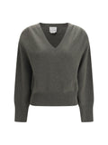 Sa Su Phi Cashmere V-Neck Sweater — Gray
