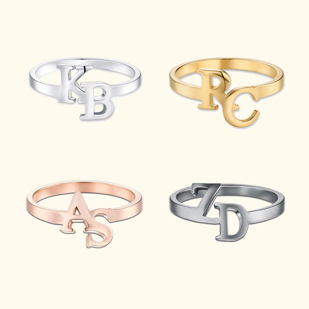 Mini Anillo Personalizado con Diseño de Iniciales Dainty Jewelry Birthday Anniversary Mother's Day Gift for Mom Girlfriend Sisters
