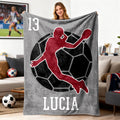 Silueta de balonmano personalizada Manta suave con nombre y número Decoración del hogar Regalo de cumpleaños para entusiastas del balonmano
