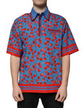 Men's Cherry-Print Cotton Polo Blue