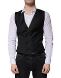 Black Wool Formal Dress Men Waistcoat Vest Virgin Silk Polyester