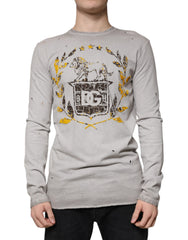 Men's Logo-Print Cotton Sweatshirt Gray Sweatshirts