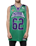 Men's Green Polyester Jersey Sleeveless T-Shirt