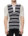 Men's Striped Silk Blend Polo Multicolor Cotton Cashmere
