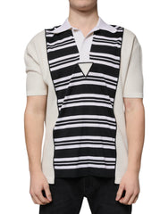 Men's Striped Silk Blend Polo Multicolor Cotton Cashmere