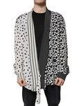 Black White Polka Dots Silk Men Casual Shirt And