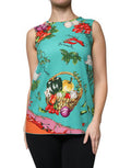 Women's Multicolor Vegetables Sleeveless Tank Top Silk Elastane