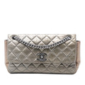 Small Bicolor Quilted Aged Calfskin Lady Pearly Flap