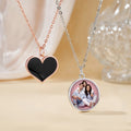 Personalizado Unisex Heat-Activated Magic Hidden Photo Necklace with Engraved Text Memorial Jewelry Birthday Anniversary Gift for Family Friends