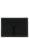 Saint Laurent Monogramme Leather Card Case — Black