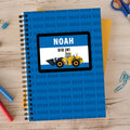 Cuaderno de espiral A5 con texto y 120 páginas rayadas Personalizado con el nombre de un camión Regalo de cumpleaños de vuelta al cole para niños