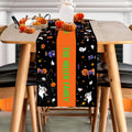 Camino de Mesa Personalizado Fantasma Calabaza Multicolor con Texto Decoración para el Hogar Fiesta de Halloween Regalo para un Amigo de la Familia