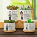 Maceta de Cerámica con Drenaje y Base de Bambú Personalizada Difference Maker Cartoon Teacher Character Regalo de Aprecio al Profesor para el Día del Profesor