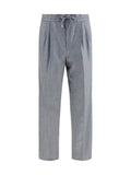 Brunello Cucinelli Virgin Wool Fleece Trousers — Gray
