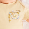 Personalizada Cruz Ángel de la Guarda Perla imperdible con nombre de cuentas Baby Shower Cumpleaños Regalo para Recién Nacido Nueva Madre
