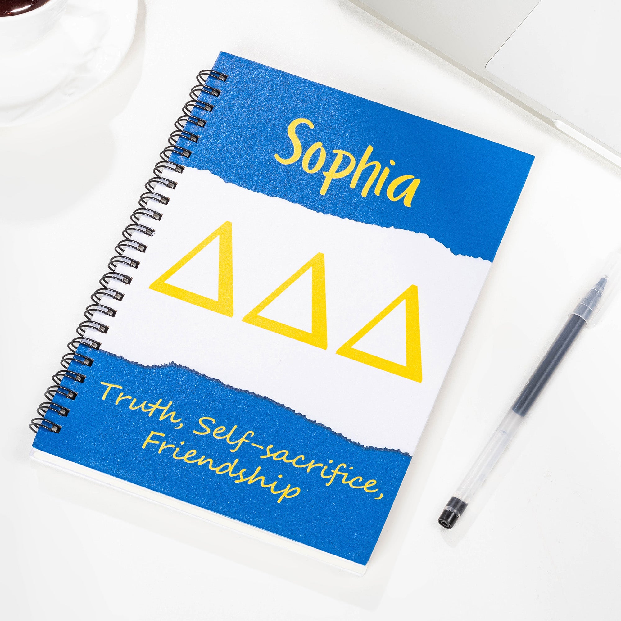 Libreta de espiral A5 personalizada con letras griegas y texto Sorority Bid Day Gift for New Sorority Members Friends Girls丨Callie x Affinity Licensing