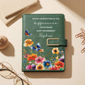 Personalizado Feliz Jubilación Mariposa Flor A5 PU Cuaderno de cuero con nombre y texto Jubilación Cumpleaños Regalo para jubilados Bookworm