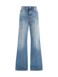 Gucci Stone-Washed Denim Flare Jeans — Blue