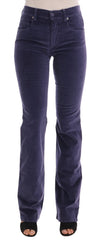 Women's Purple Corduroy Stretch Bootcut Pants Cotton