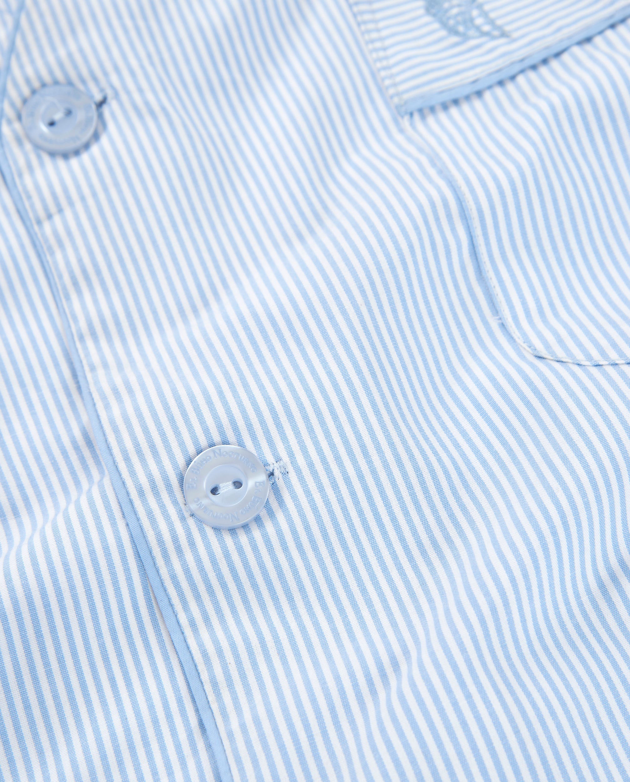 Pijama Hombre Largo Solapa Algodón Popelín Rayas - Celeste 2912_30