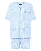 Pijama Hombre Verano Corto Popelín Rayas - Azul 4912_30