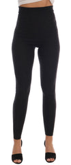 Women's Gray Cashmere Ribbed Stretch Tights Clothing