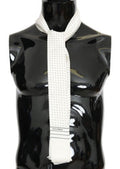 Men's Polka-Dotted Silk Scarf White