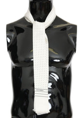 Men's Polka-Dotted Silk Scarf White