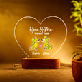 Pareja Personalizada Marsupilami de Cola Larga Luz LED de Noche en Forma de Corazón con Nombres Regalo para Enamorados | Callie × Marsupilami