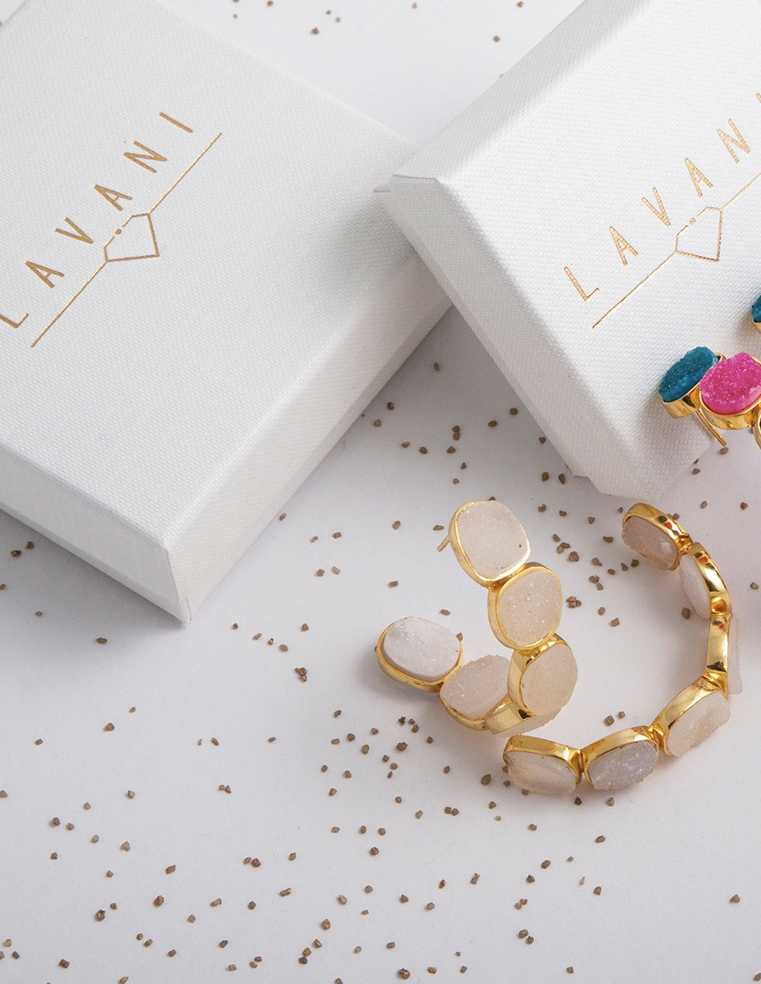 Pendientes Lavani Rainbow Blanco
